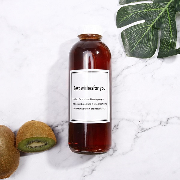 500ml 16 oz Juice Bottle Manufacturers Clear Empty Cylinder Juice Kombucha Bottles Glass With Screw Cover